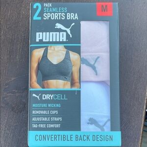 PUMA Men's Seamless Sports Bra 2-Pack - Black and Pink nwt